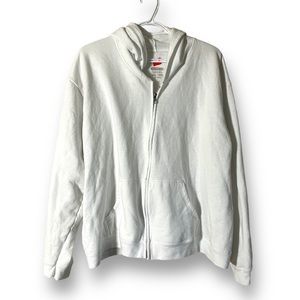 Hanes Hoodie White Full Zip sweatshirt women’s size 2X
